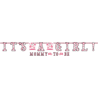Pink Safari Baby Shower Letter Banners, 2-pcs Front_Flat