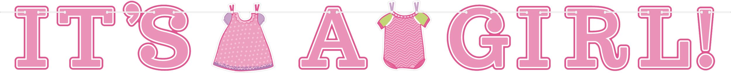 It's a Girl Baby Shower Banners, 2-pcs Front_Flat