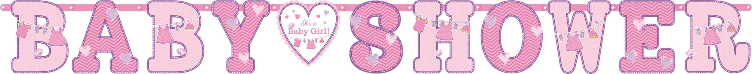 It's a Girl Baby Shower Banners, 2-pcs Front_Flat