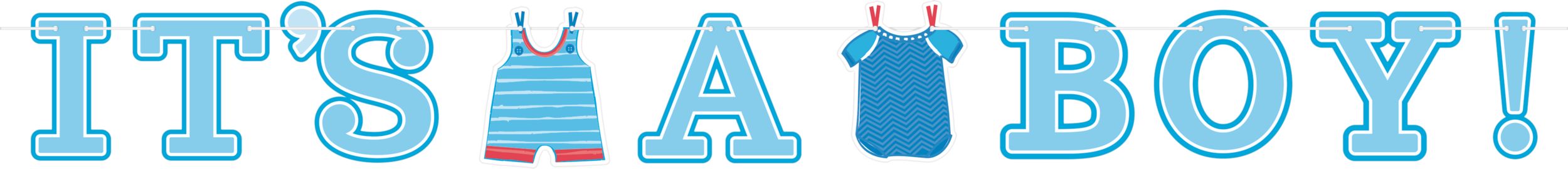 It's a Boy Baby Shower Banners, 2-pcs Front_Flat