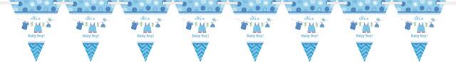 It's a Boy Baby Shower Pennant Banner Front_Flat