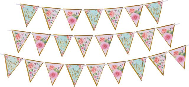 Mint to Be Floral Pennant Banner Front_Flat