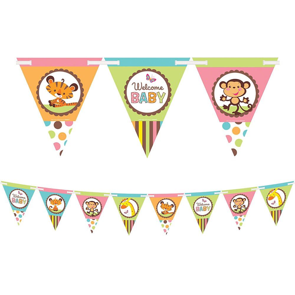 Fisher-Price Jungle Baby Shower Pennant Banner Composite_or_Mixed