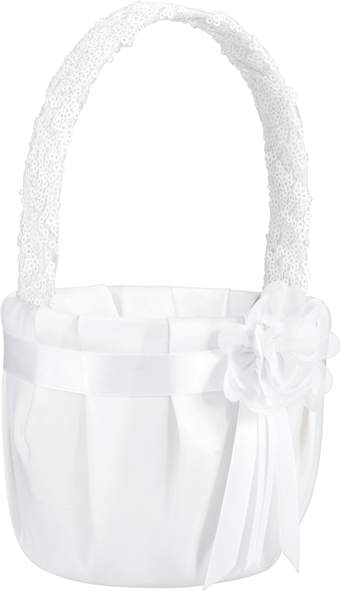 Panier pour bouquetière à paillettes blanches Front_Angled_Right