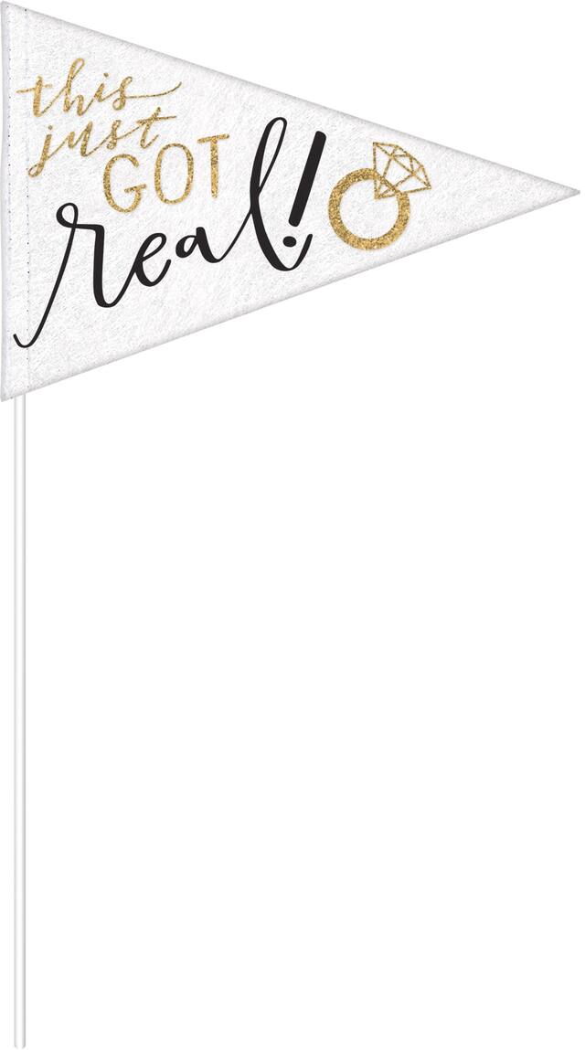 Drapeaux fanions Équipe de la mariée, paq. 4 Front_Flat