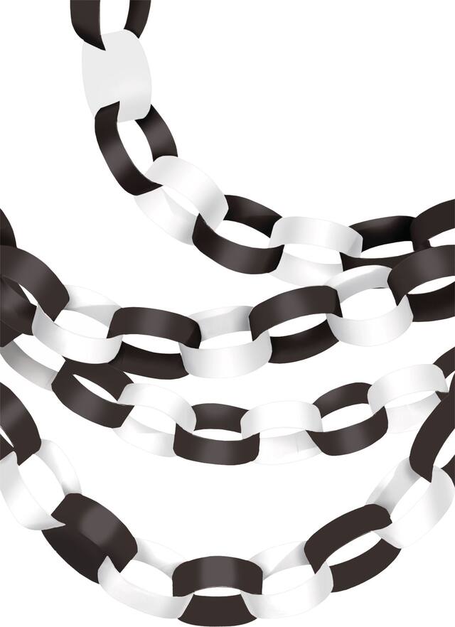 Guirlandes de maillon en chaîne, noir/blanc CloseUp