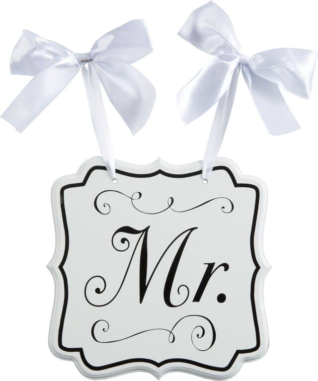 Affiche de chaise de mariage, Mr, blanc Front_Flat