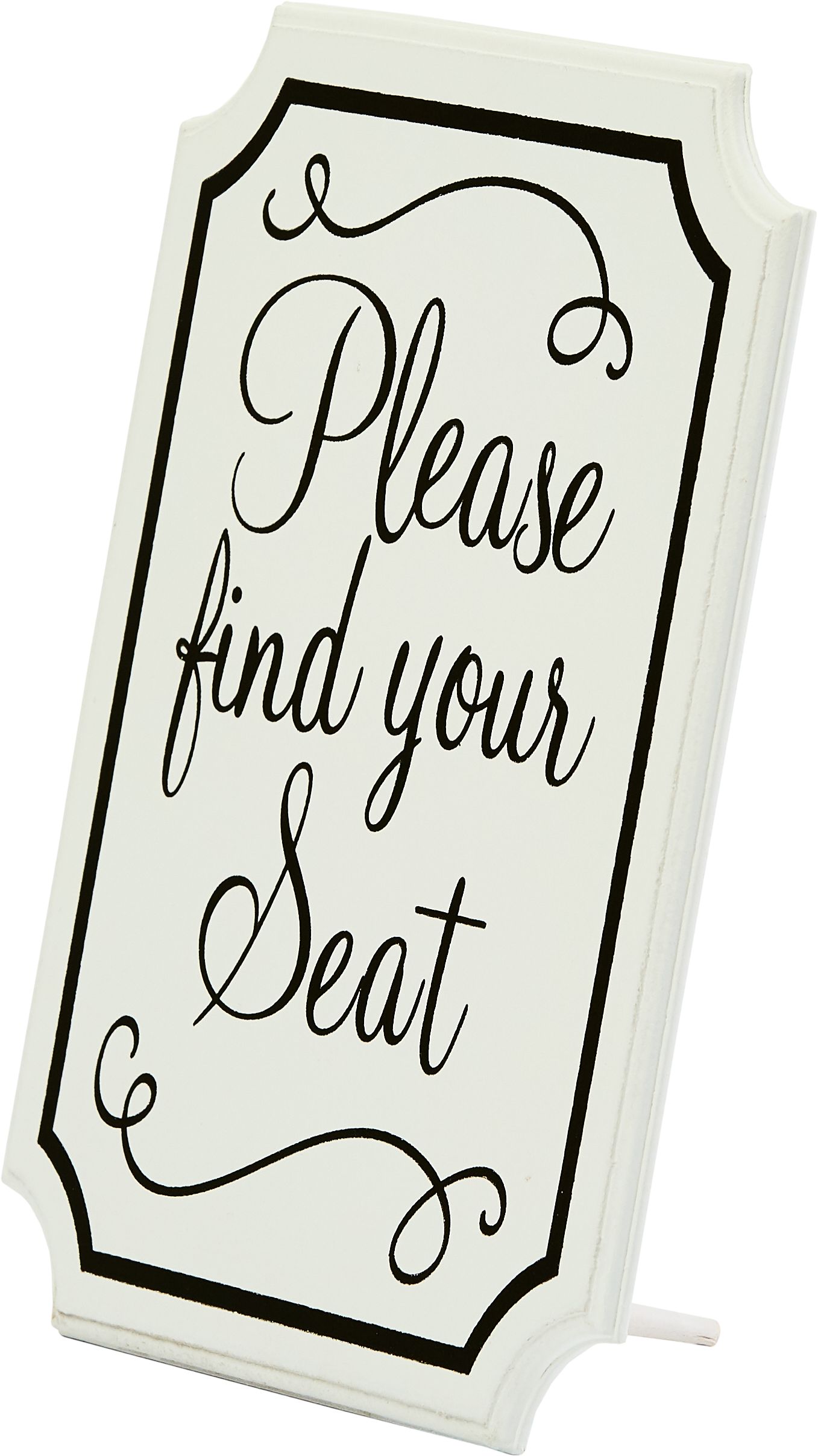 Please Find Your Seat Sign Front_Angled_Left