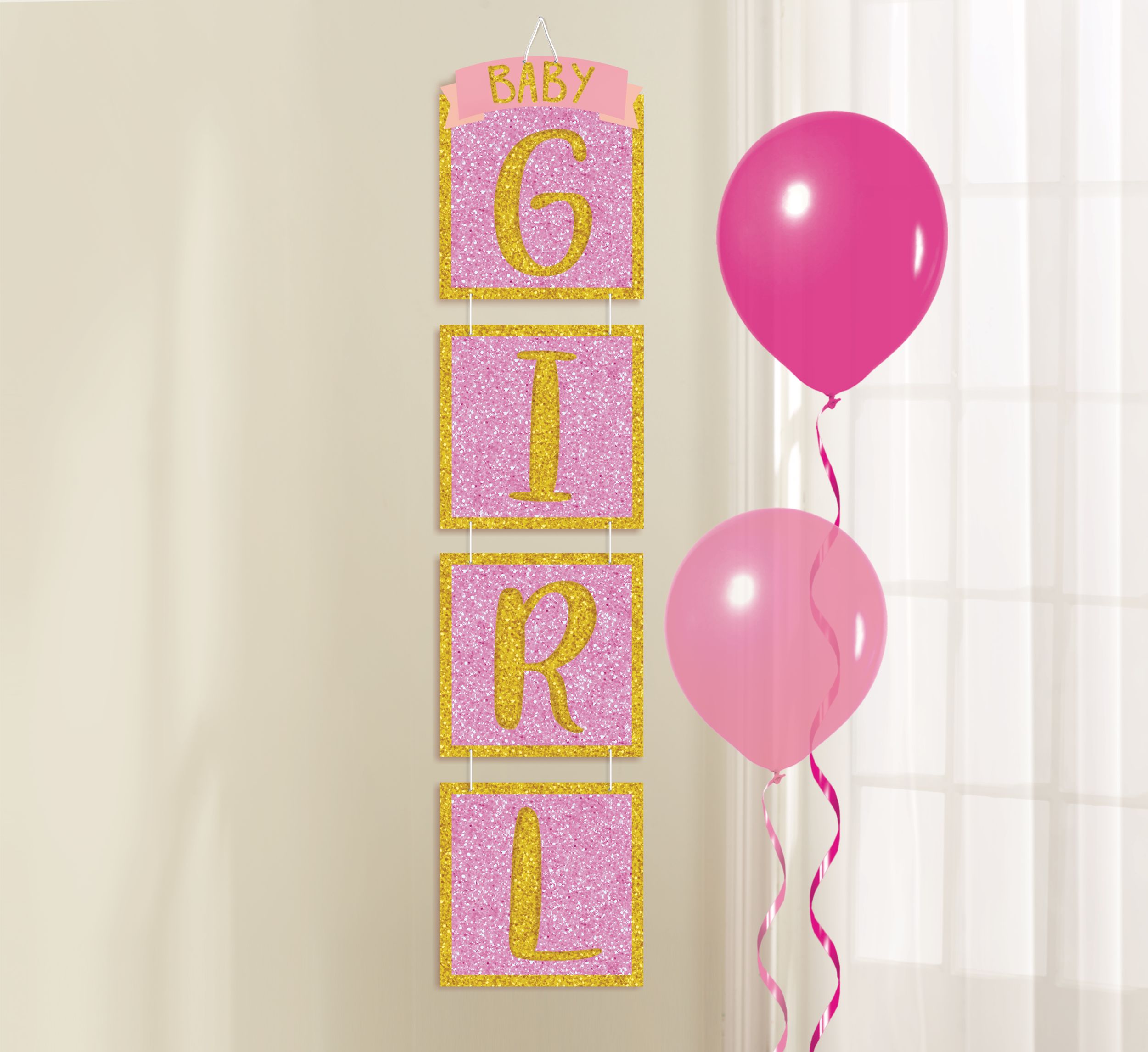 Affiche empilée scintillante Baby Girl Front_Flat