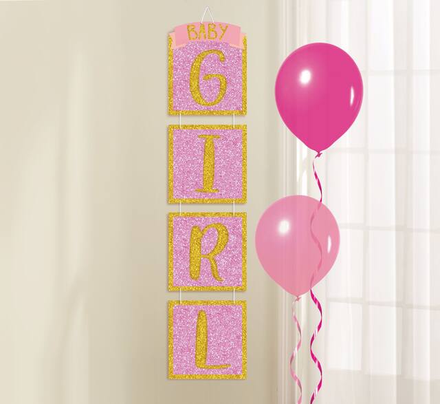 Affiche empilée scintillante Baby Girl Front_Flat