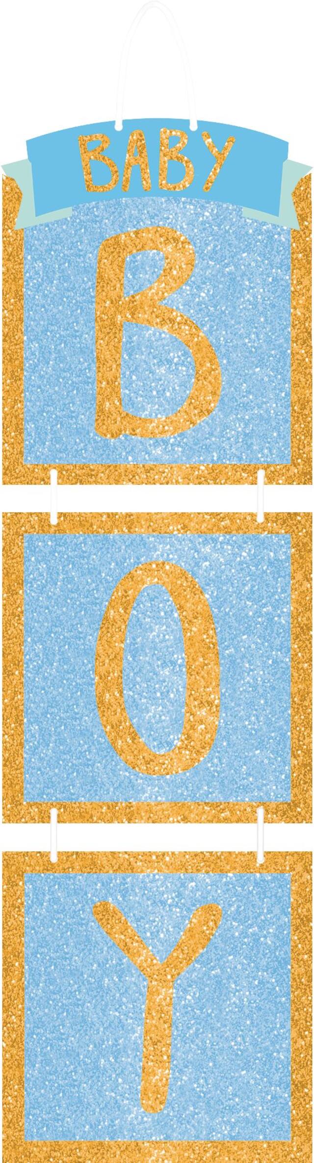 Affiche empilée scintillante Baby Boy Front_Flat