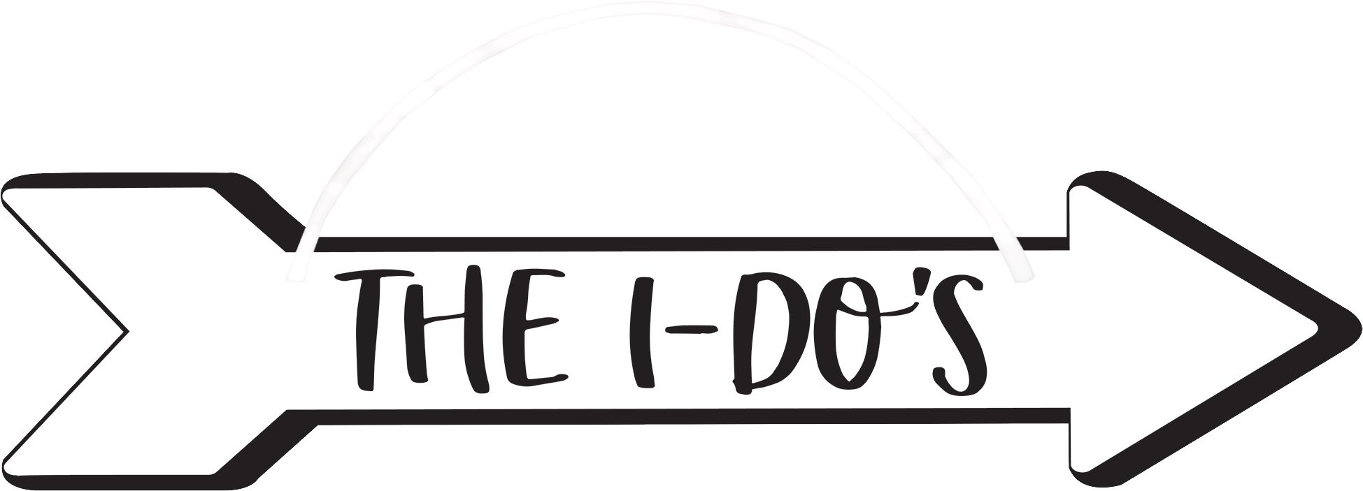 "Dancing" Arrow Hanging Sign Decorations, Black/White, 29-in, 6-pk, for Wedding/Birthday/Graduation Front_Flat