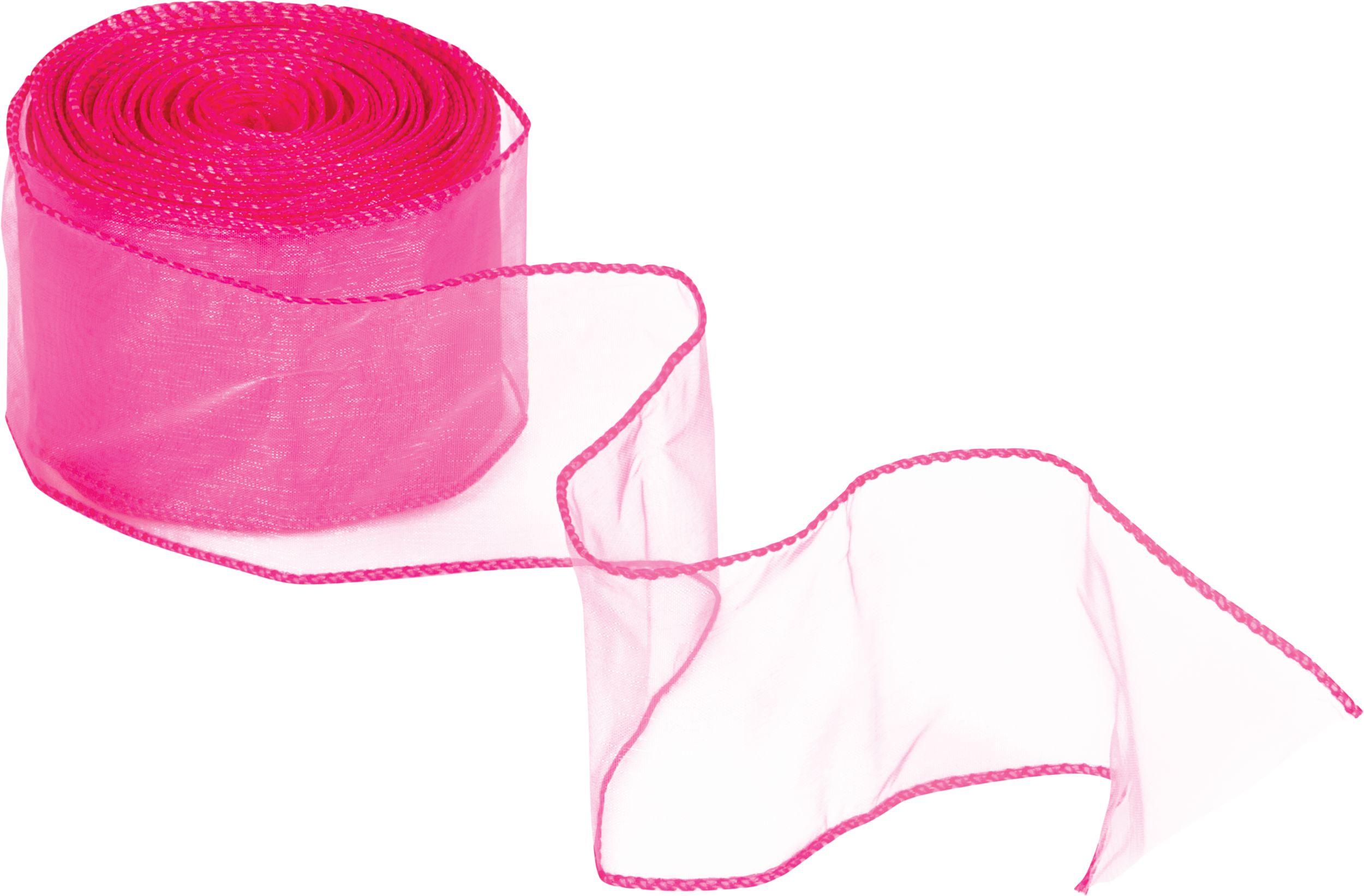 Wired Ribbons, Bright Pink, 10-yd Front_Angled_Right