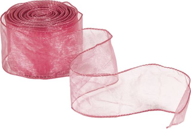 Wired Ribbons, New Pink, 10-yd Front_Angled_Right