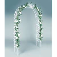 Light-Up Wedding Arch Decoration, White, 8-ft, 150 lights, for Wedding