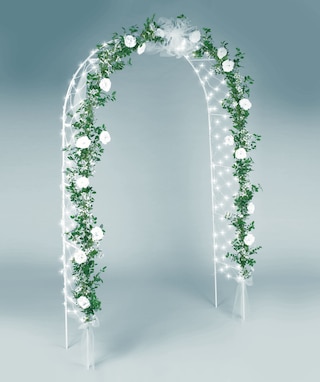 Light-Up Wedding Arch Decoration, White, 8-ft, 150 lights, for Wedding
