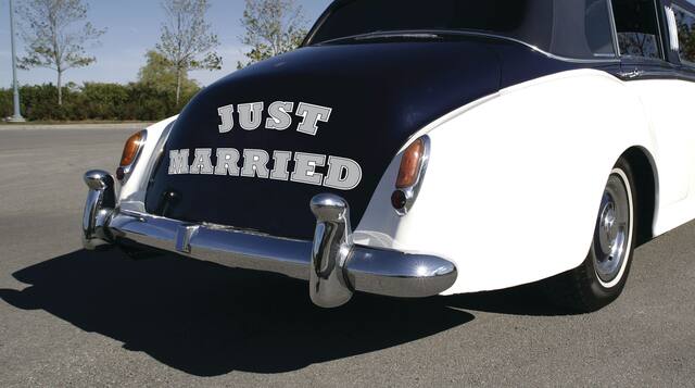 Just Married Car Magnets, 11-pc Front_Angled_Left