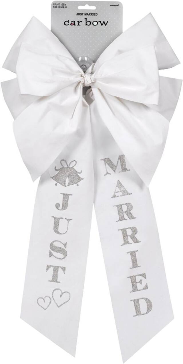 Ruban Just Married pour voiture de mariage Front_Flat