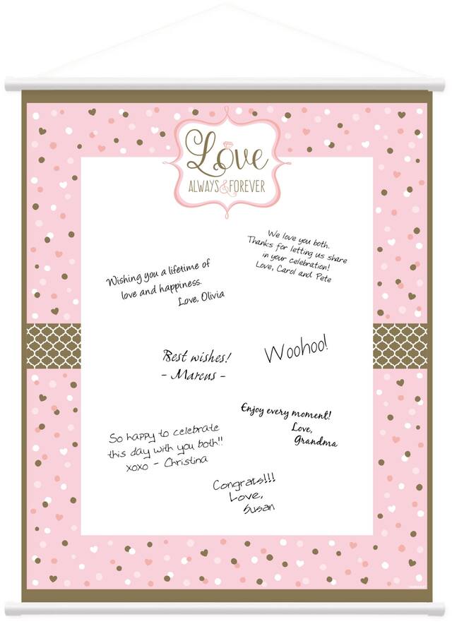 Feuille de présence de mariage, rose pétillant Front_Flat