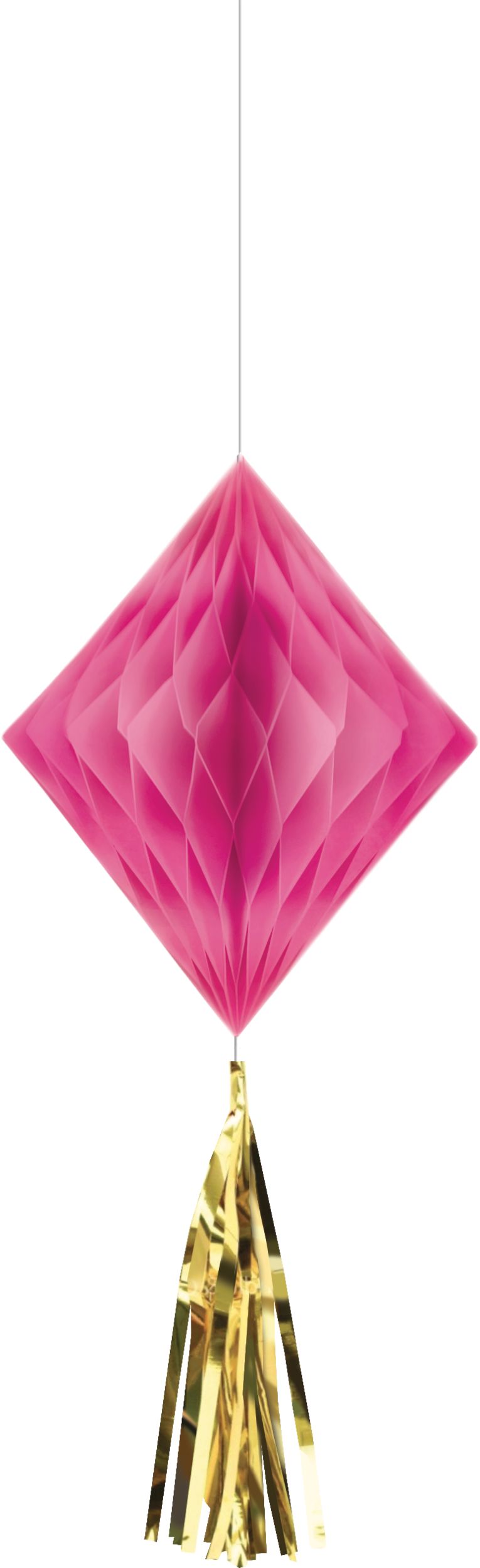 Metallic Gold and Pink It's a Girl Honeycomb Decorations, 3-pc Front_Flat