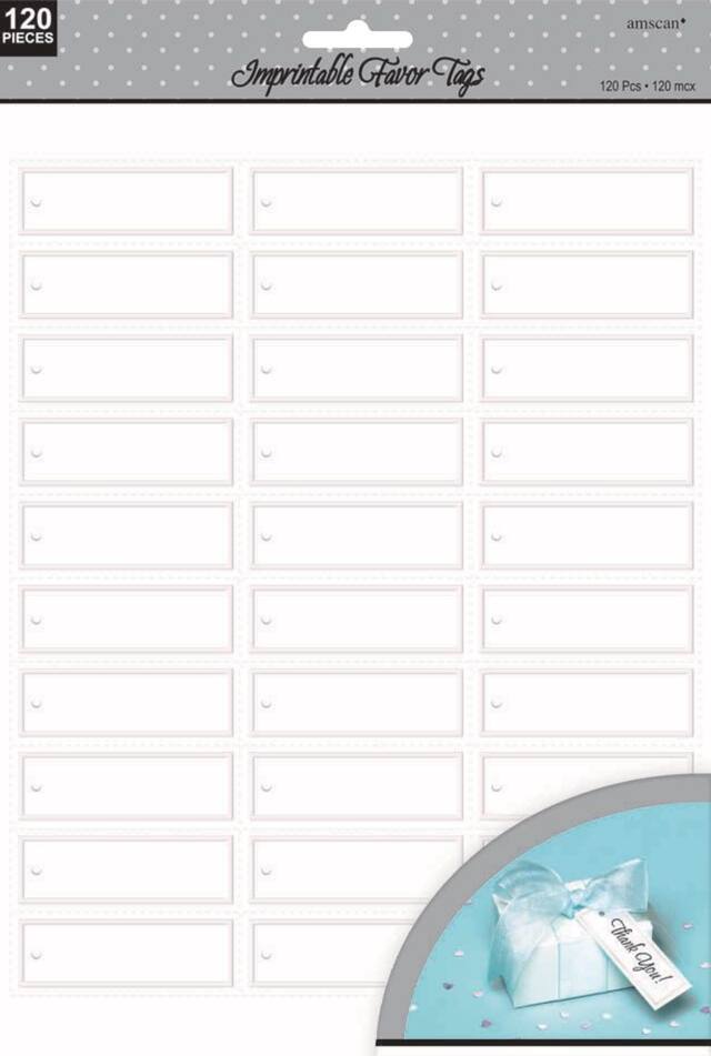 Étiquettes cadeaux imprimables avec bordure nacrée, paq. 120 Front_Flat