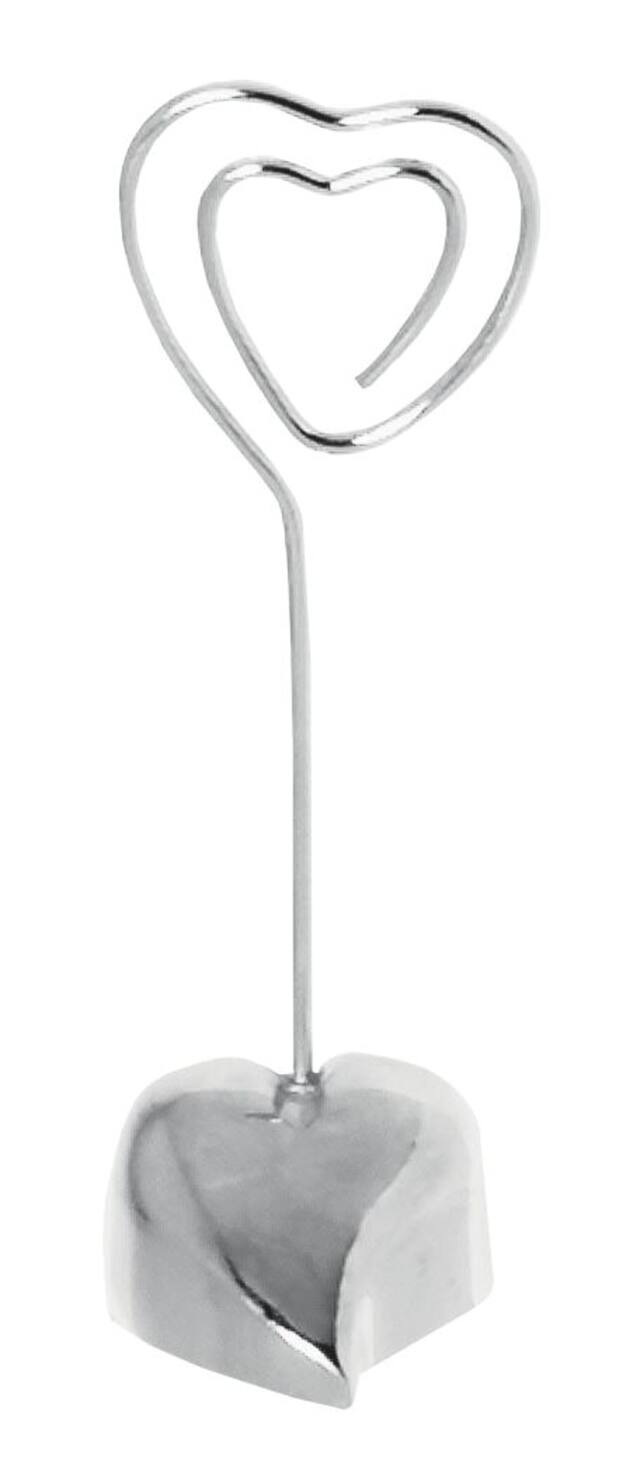 Support pour marque-place en forme de coeur, argenté Front_Flat