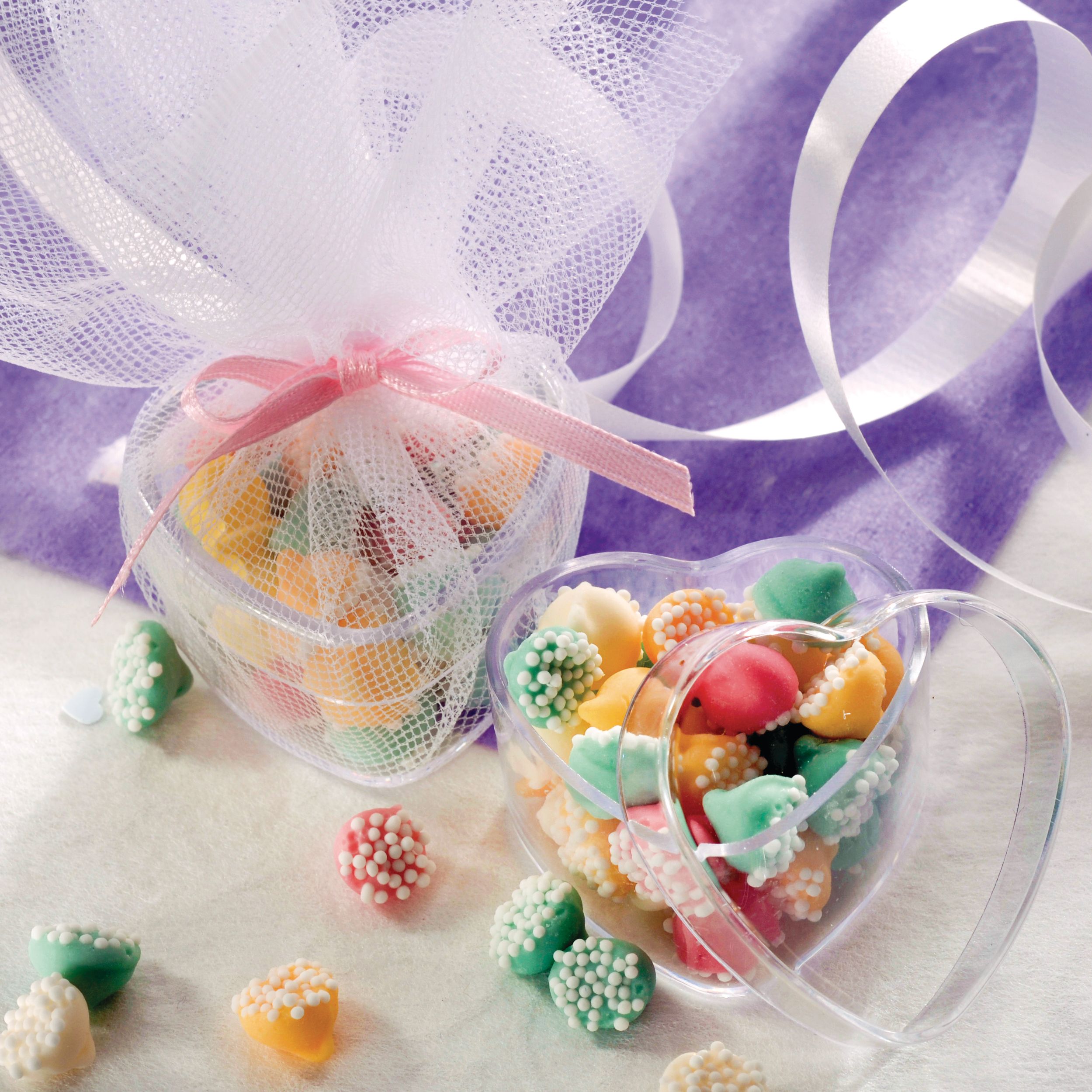 Mini Clear Heart Wedding Favour Boxes, 24-pk Overhead_Plunge