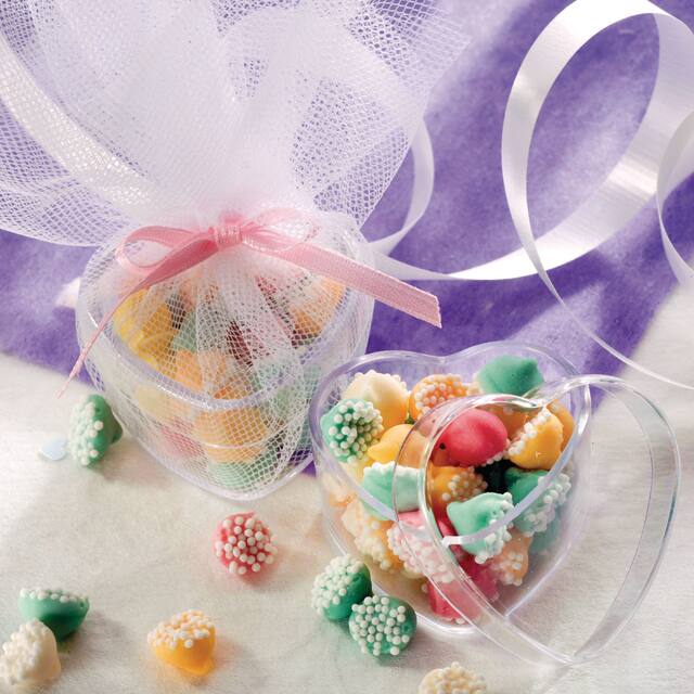 Mini Clear Heart Wedding Favour Boxes, 24-pk Overhead_Plunge