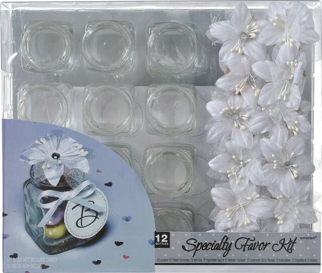 Pot en verre pour cadeau de mariage, paq. 12 Front_Flat