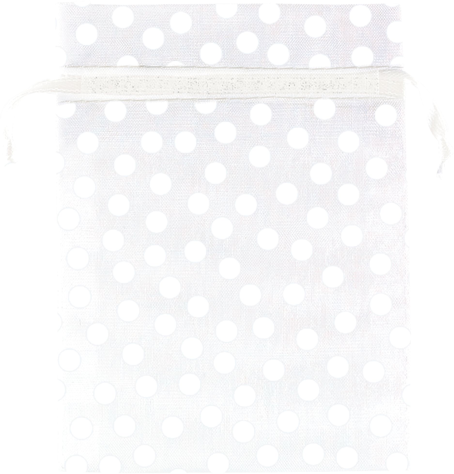 White Dot Organza Gift Bag, 24-pk Front_Flat
