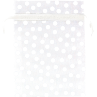 White Dot Organza Gift Bag, 24-pk Front_Flat
