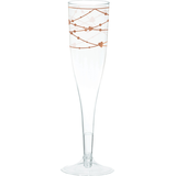 Plastic Reusable Champagne Flutes, Rose Gold/Clear, Heart, 5.5-oz, 16-pk, for Valentine's Day/Anniversary/Wedding Front_Elevated