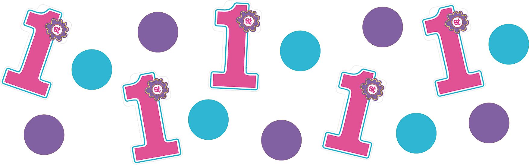 Sweet Girl 1st Birthday Confetti Front_Flat