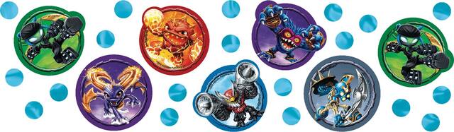 Skylanders Stars & Swirls Confetti Table Scatter Decoration, Blue/Green/Purple, 1.2-oz, for Birthday Party Front_Flat