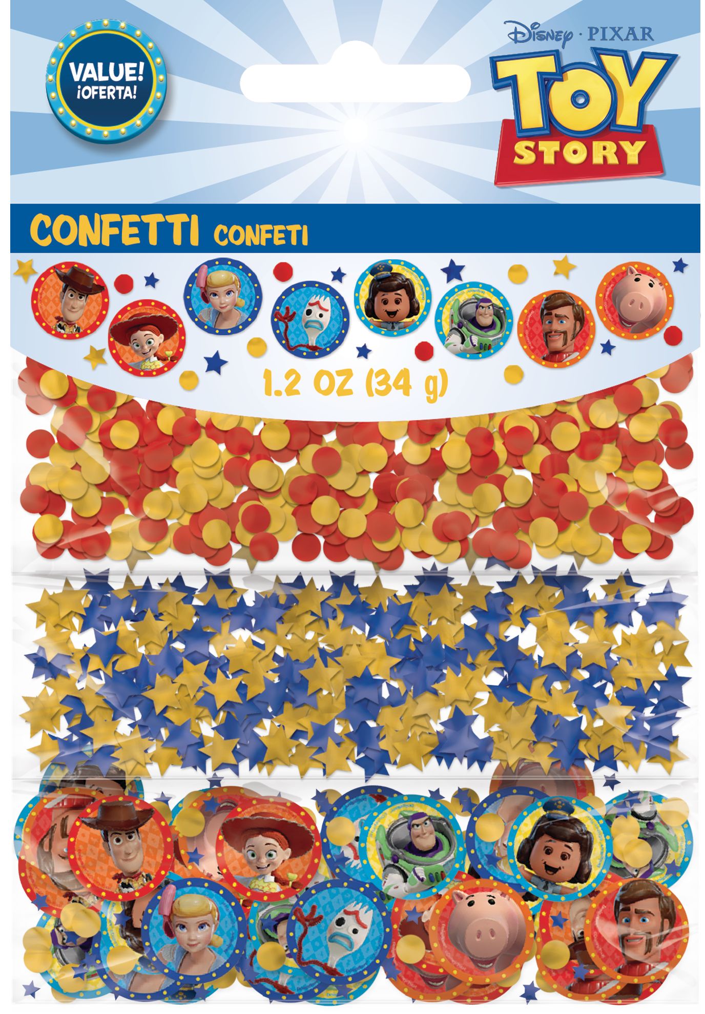 Toy Story 4 Birthday Party Confetti Decoration Front_Flat