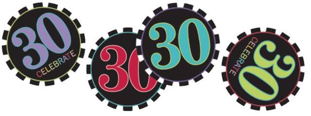 Celebrate 30th Birthday Confetti, 1.2-oz Front_Flat