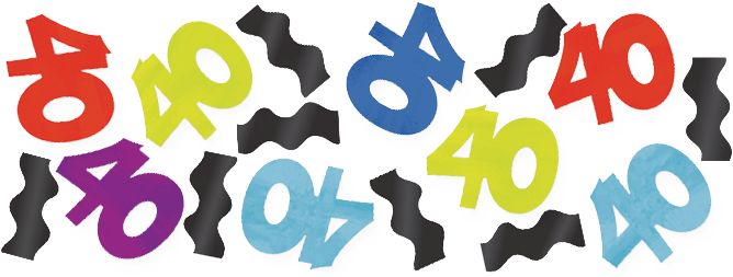 Celebrate 40th Birthday Confetti, 1.2-oz Front_Flat