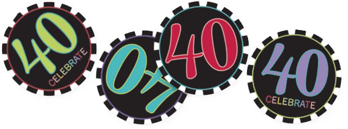 Celebrate 40th Birthday Confetti, 1.2-oz Front_Flat