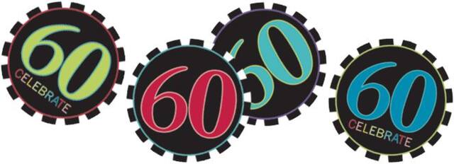 Celebrate 60th Birthday Confetti, 1.2-oz Front_Flat