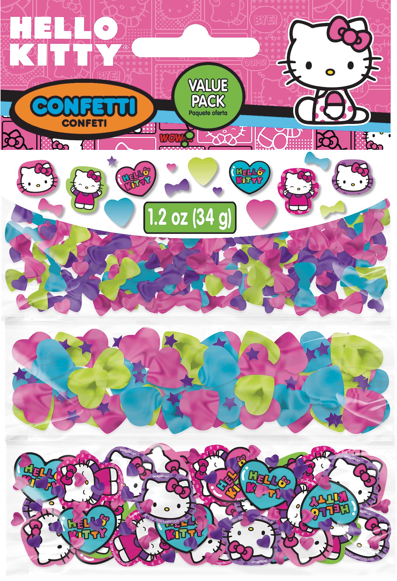Rainbow Hello Kitty Birthday Party Confetti Front_Flat