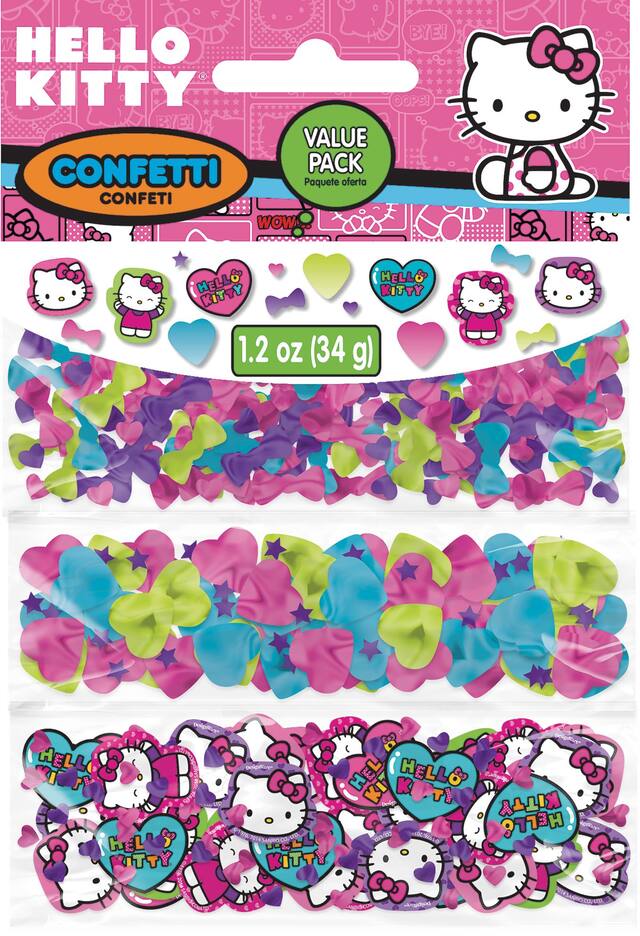 Rainbow Hello Kitty Birthday Party Confetti Front_Flat