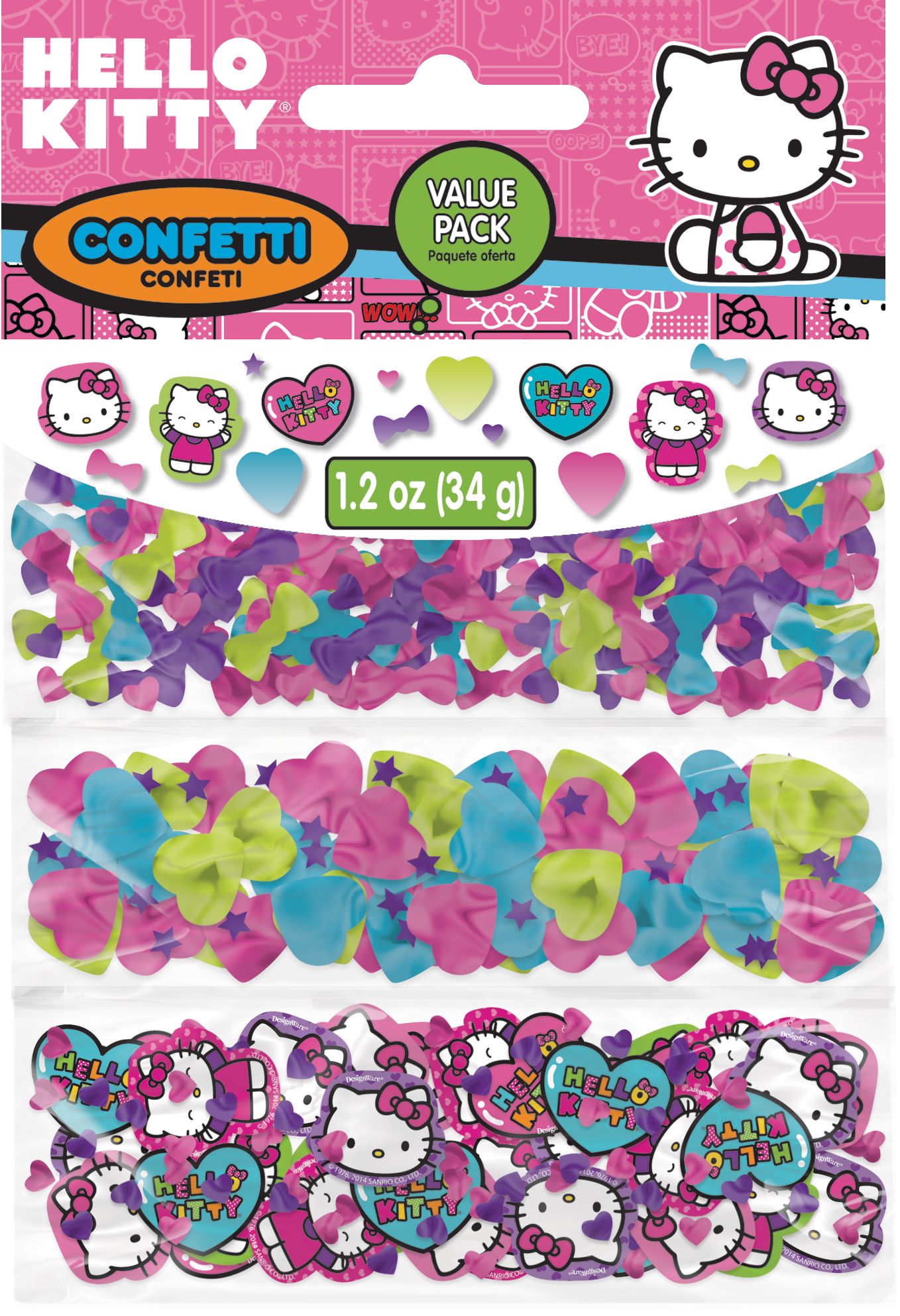 Rainbow Hello Kitty Birthday Party Confetti Front_Flat