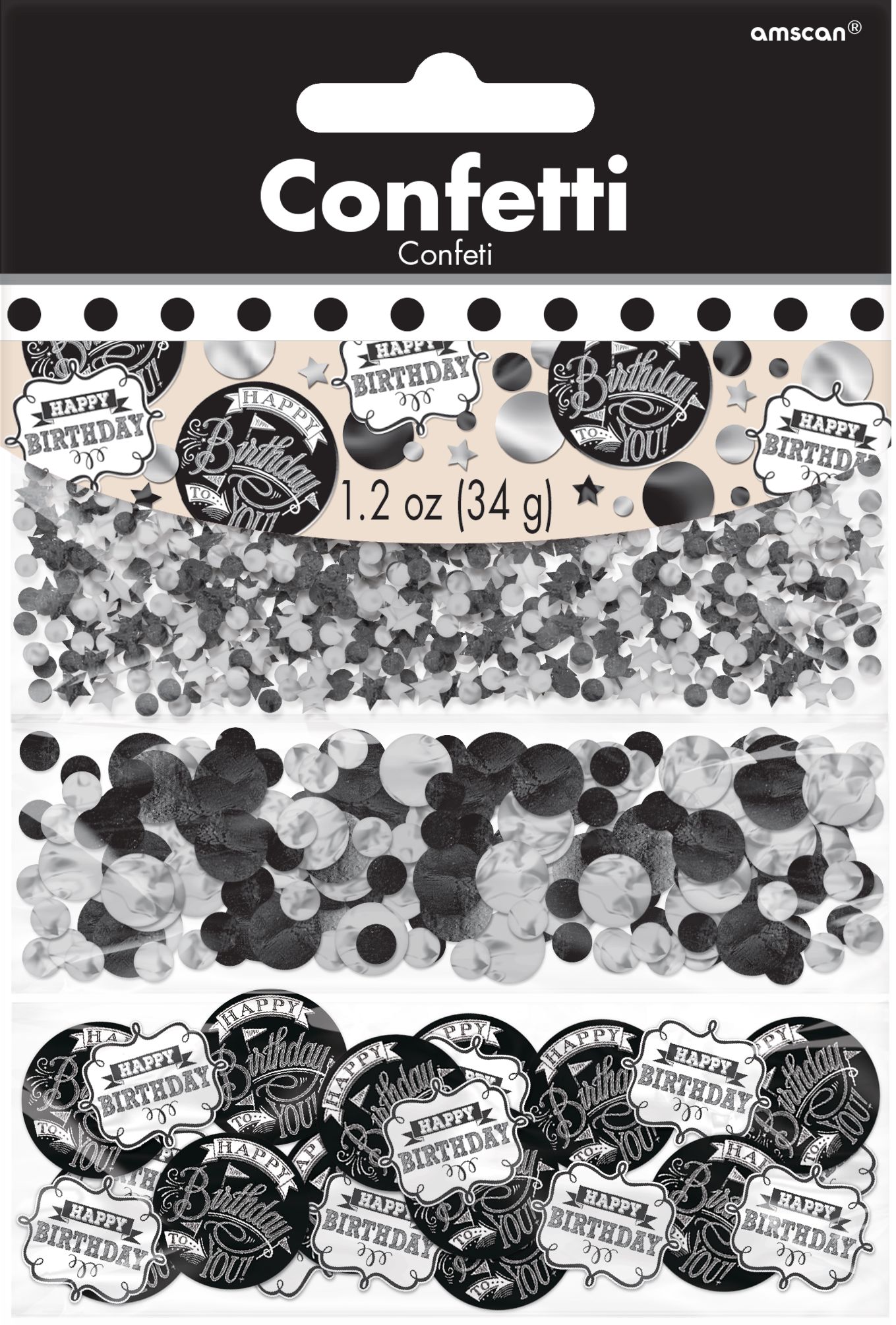 Chalkboard Dots Birthday Confetti Front_Flat