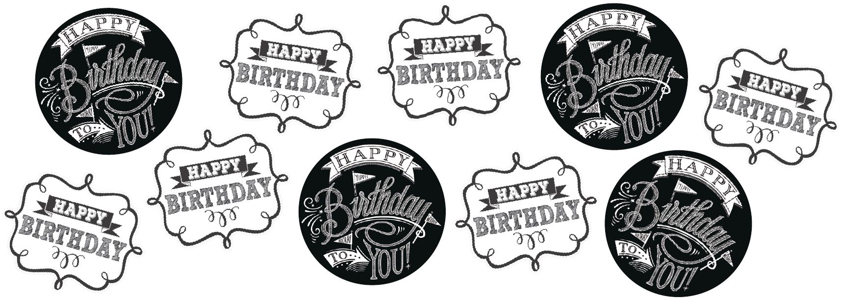 Chalkboard Dots Birthday Confetti Front_Flat