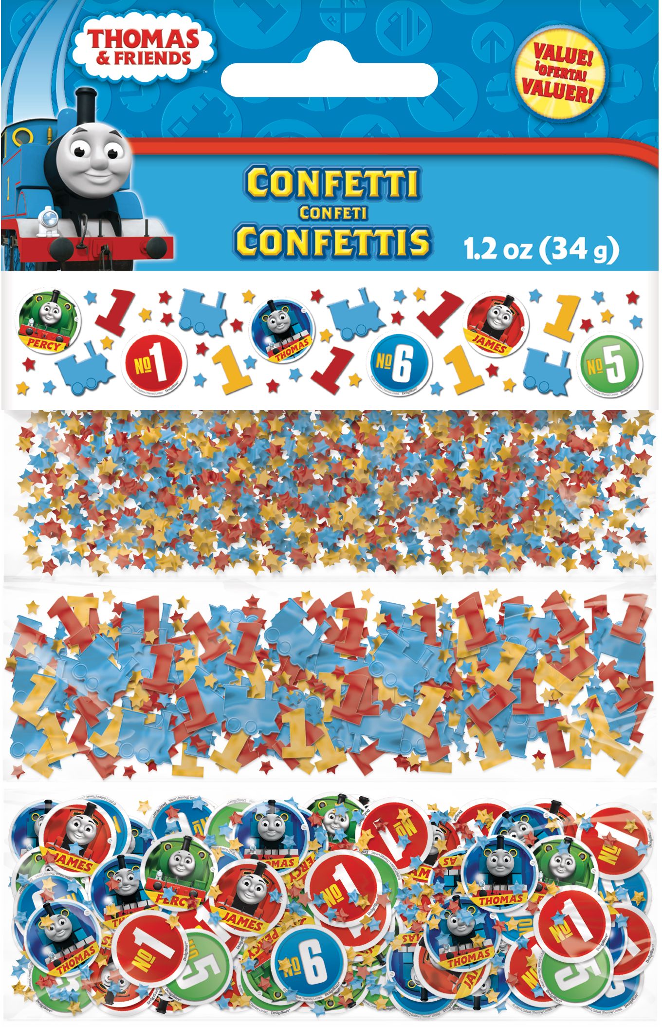 Thomas the Tank Engine Birthday Party Confetti Front_Flat