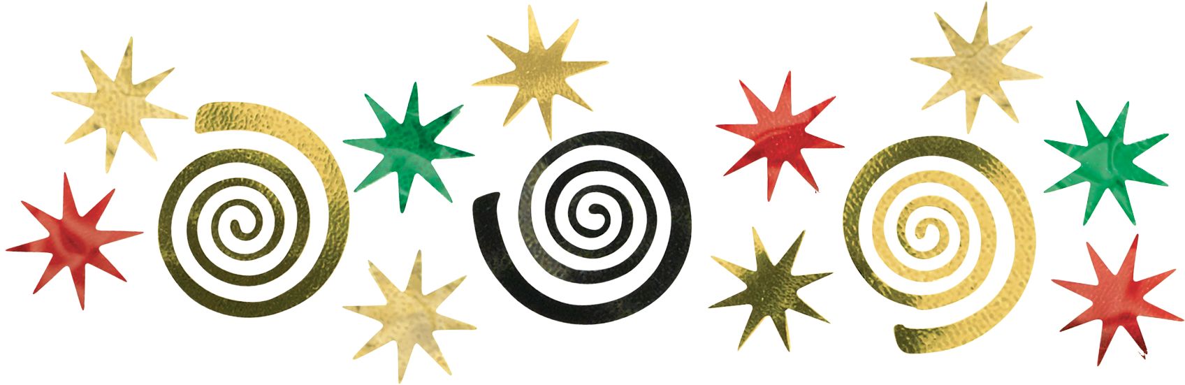 Pixel Party Stars & Swirls Confetti Table Scatter Decoration, Green/Red/Gold, 1.2-oz, for Birthday Party Front_Flat