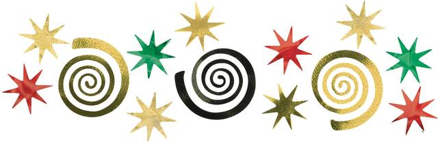 Pixel Party Stars & Swirls Confetti Table Scatter Decoration, Green/Red/Gold, 1.2-oz, for Birthday Party Front_Flat