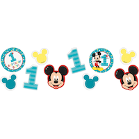 1st Birthday Mickey Mouse Cardstock Confetti Front_Flat