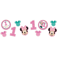 1st Birthday Minnie Mouse Party Confetti Front_Flat