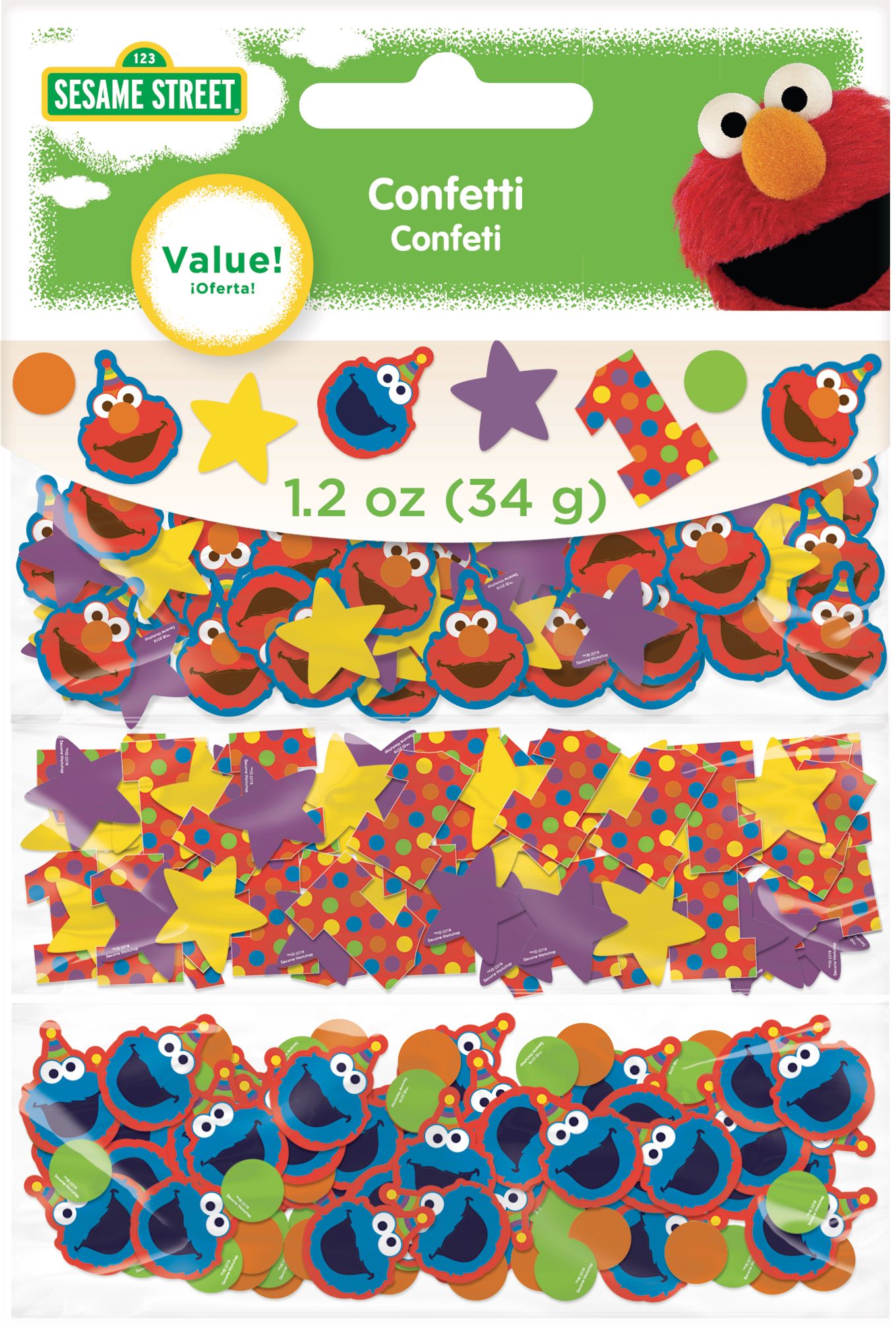 Sesame Street Elmo 1st Birthday Value Confetti Pack Front_Flat